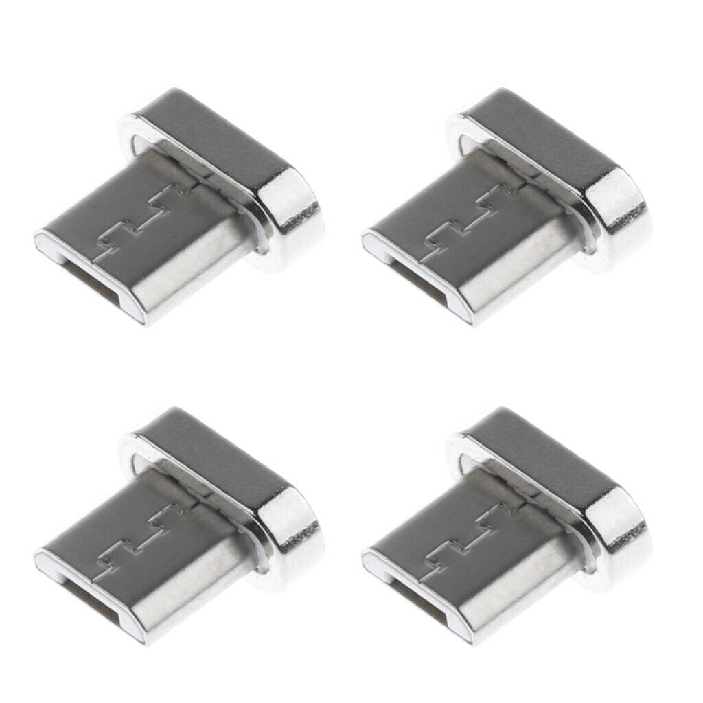 4 Pack Alloy Magnetic Tips Micro USB Male Converter Adapter