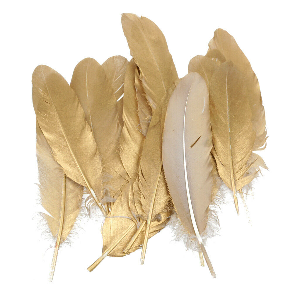 24x Dyed Natural Goose Feather for Millinery DIY Craft Sewing White