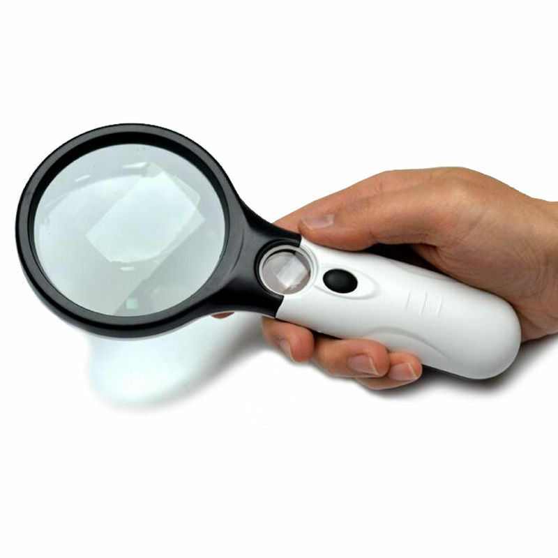 Hot 10X 20X 3 LED Lighting Handheld Magnifier Magnifying Lens Glass Jewelry Tt