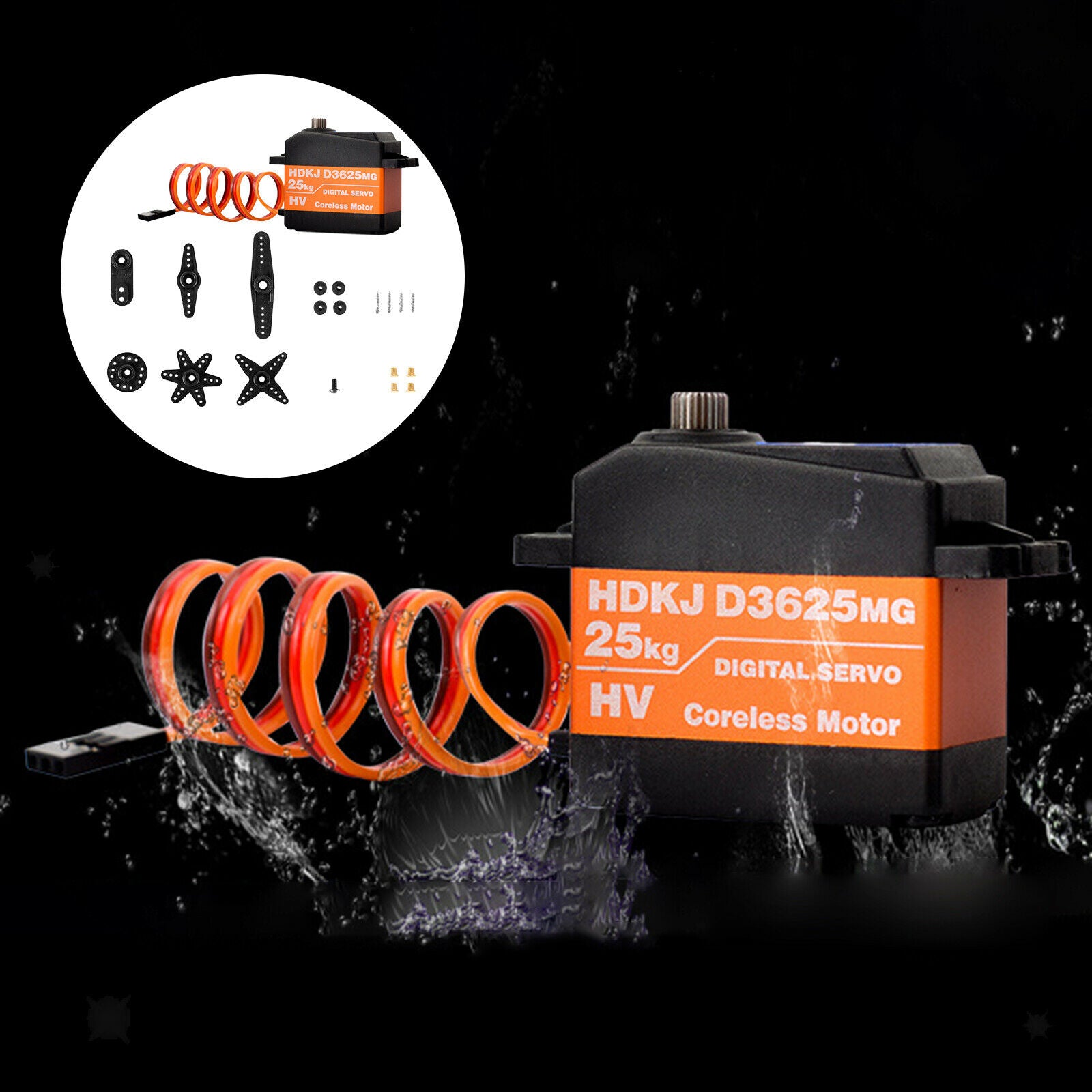 25kg Digital Servo Motor Metal Gear Steering Gear for 1:10 RC Monster Truck