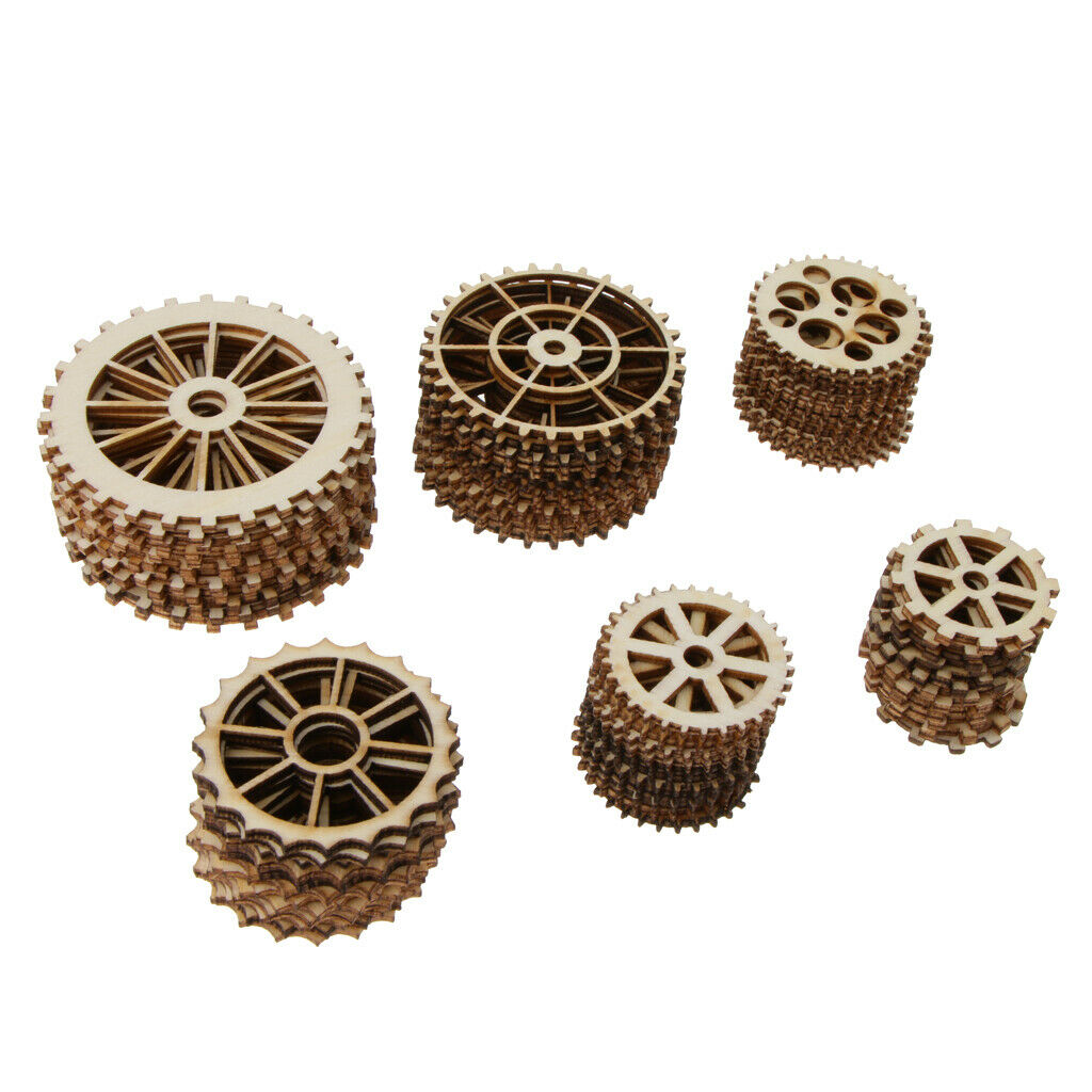 144pcs  â€‹â€‹Wheel Wooden Tags Scrapbooking Embellishment Craft