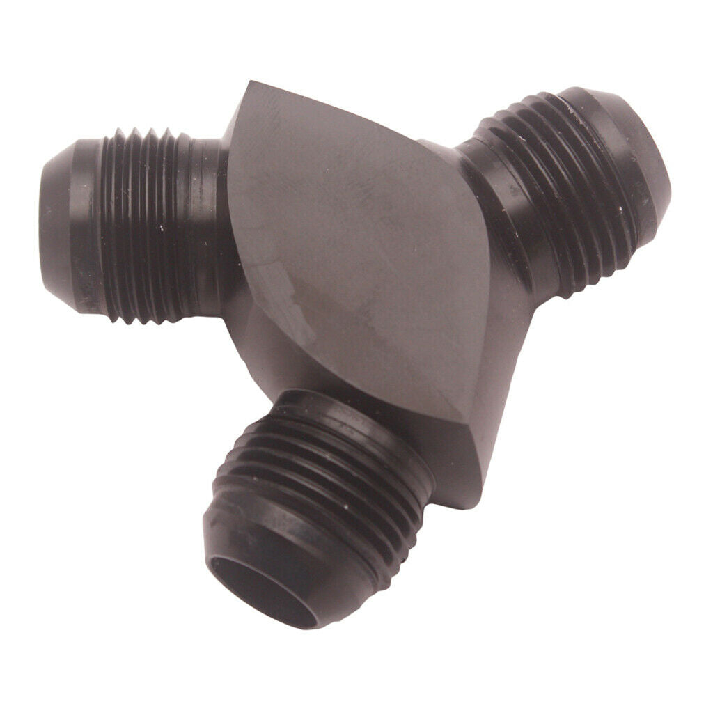 AN-10(10AN) To 2xAN-10(10AN AN10) Billet Aluminium Y Block Adapter Fitting BLACK