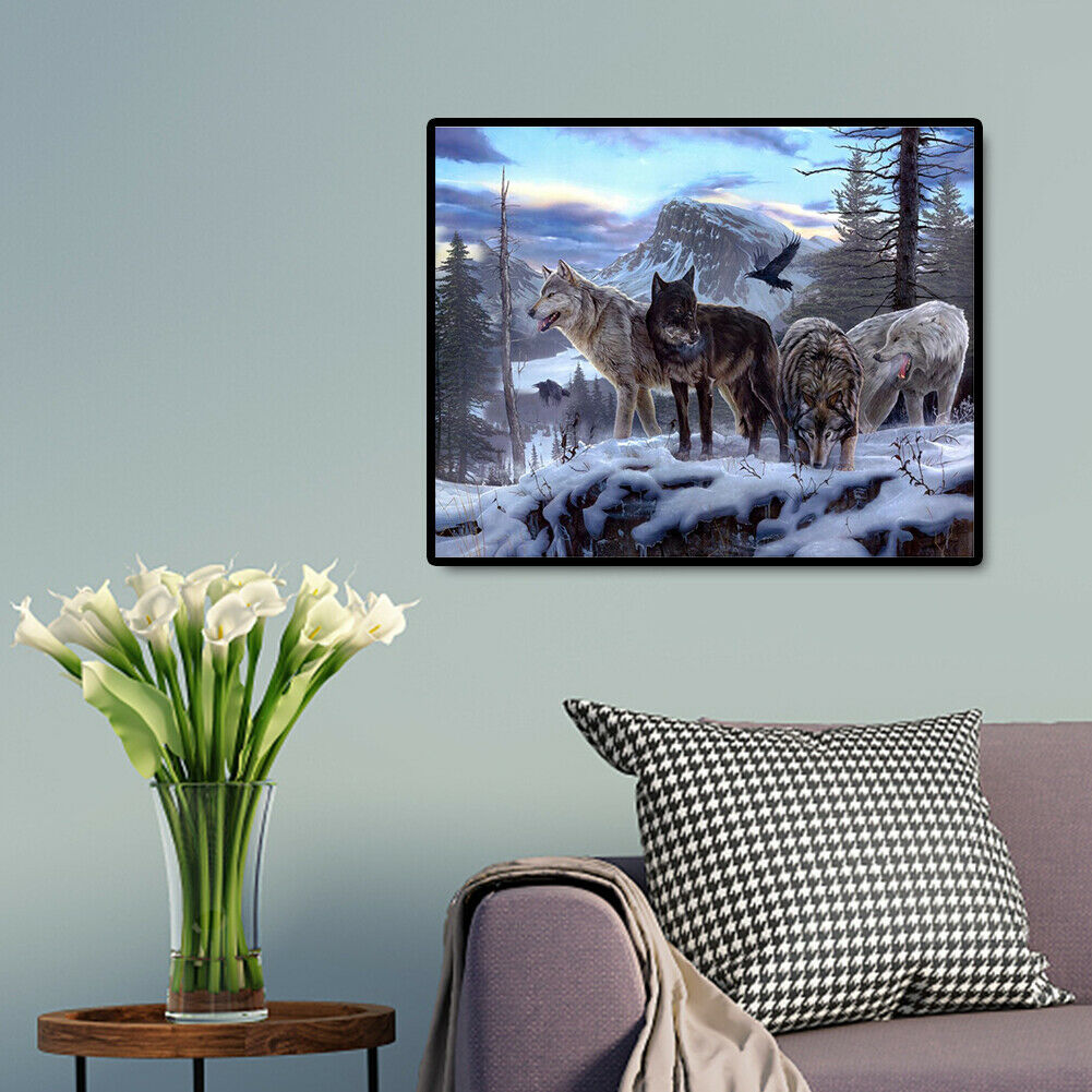 DIY Diamond Painting Wolves Full Square Rhinestone Picture Home Wall Decor