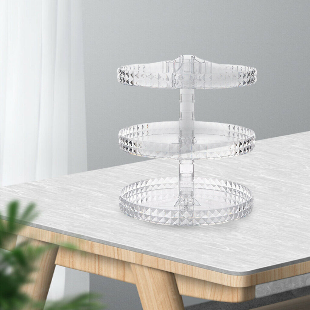 Make-up organizer 3-tier transparent for make-up tables and countertops