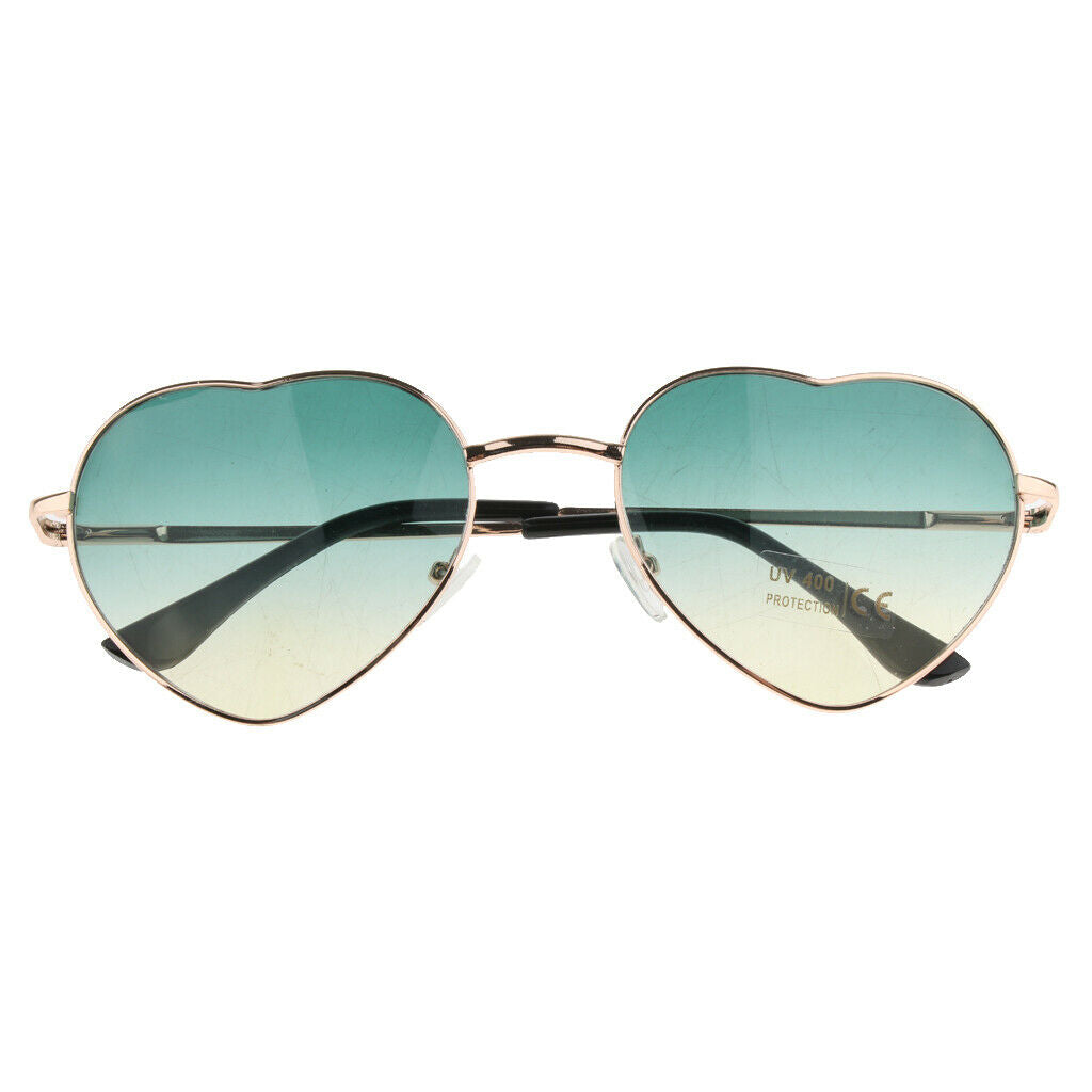 Metal Frame Heart Shaped Sunglasses Women Party Eyewear Eyeglasses Green