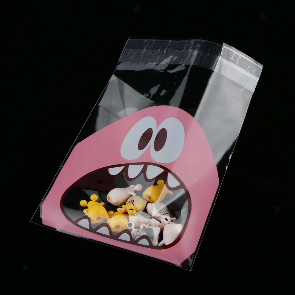 Cute Foodie Monster Self-Adhesive Cookie Candy Wrapping Gift Seal Bag-PNK