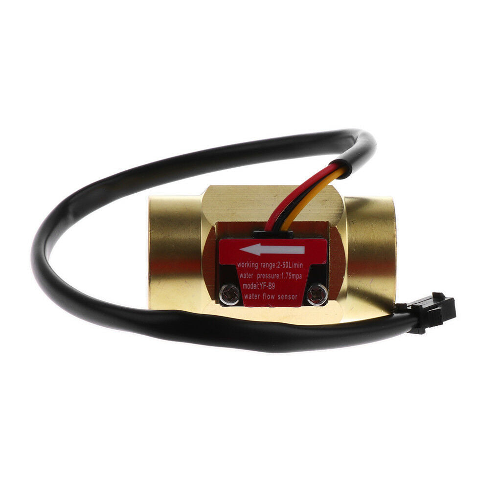 G3/4 Thread Hall Effect Liquid Water Flow Sensor Switch Flowmeter Fluidmeter