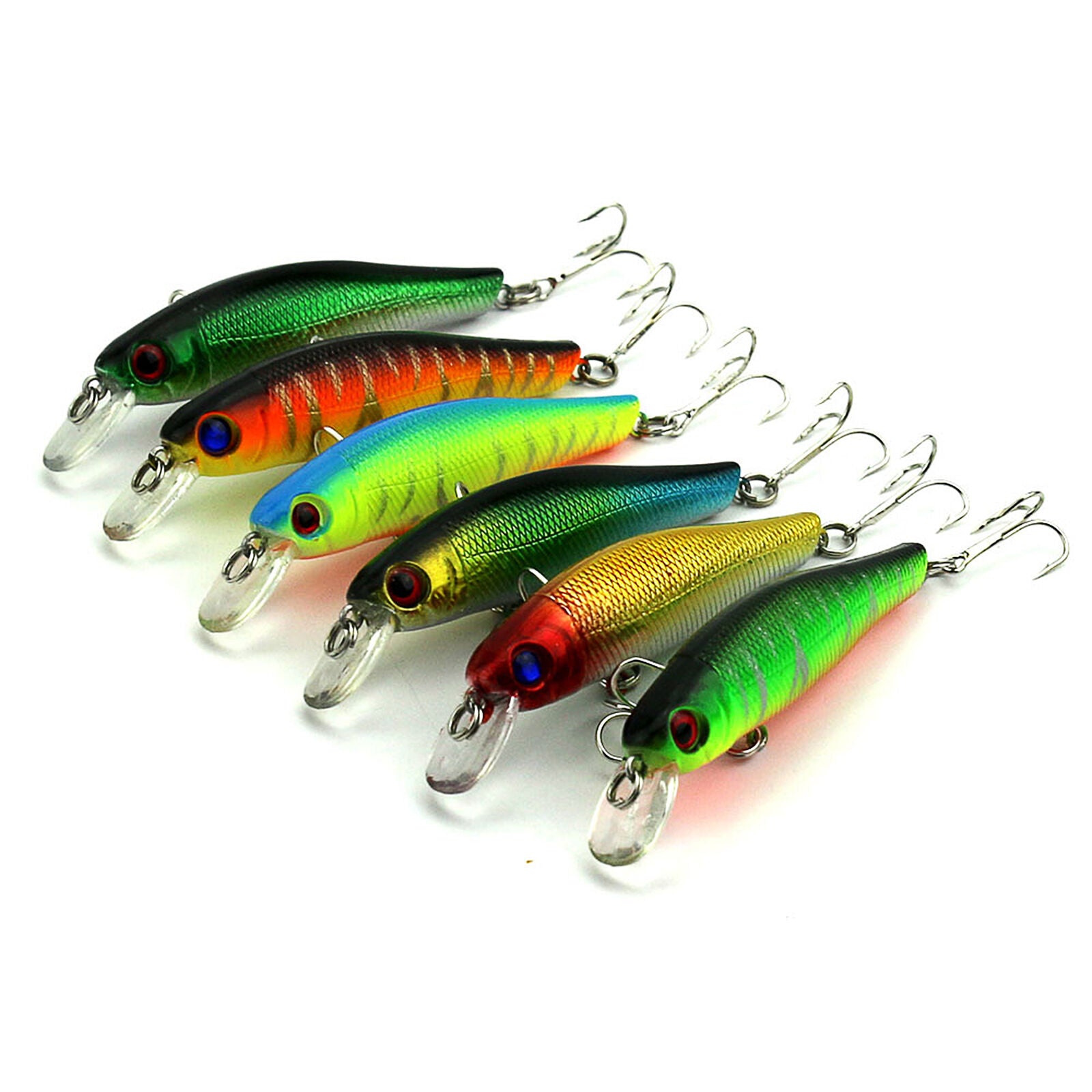 6 PCS 6# Hooks Minnow Fishing Lure Set Hard Lure Bait 8.5cm/8.9g