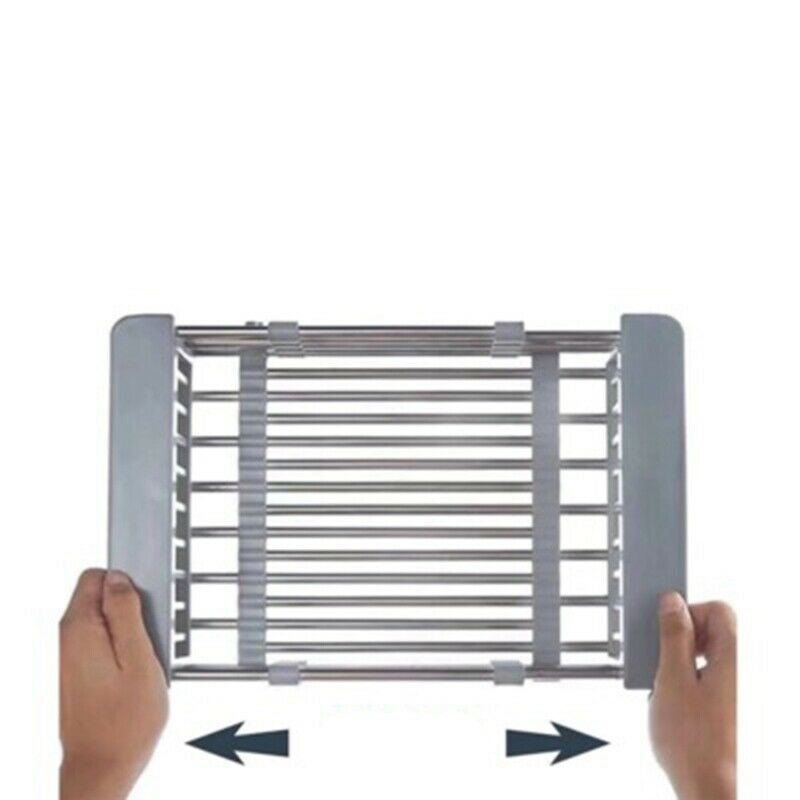 Adjustable Stainless Steel Drain Basket in Sink Drain Pan Vegetable and FruiM2F2