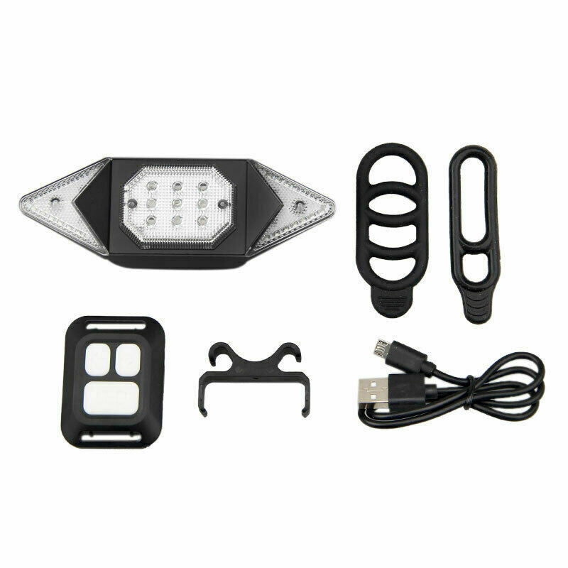 Bicycle Tail Light USB Smart Wireless Remote Control Turn Signal Warning Lamp