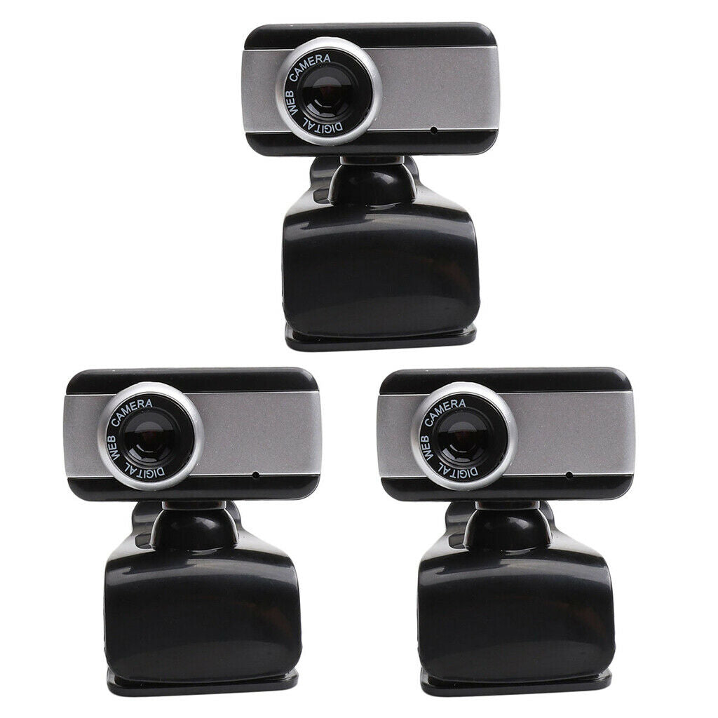 3 Pack Mini 480P Web Cam Built-in Mic USB Clip Camera for Online Learning