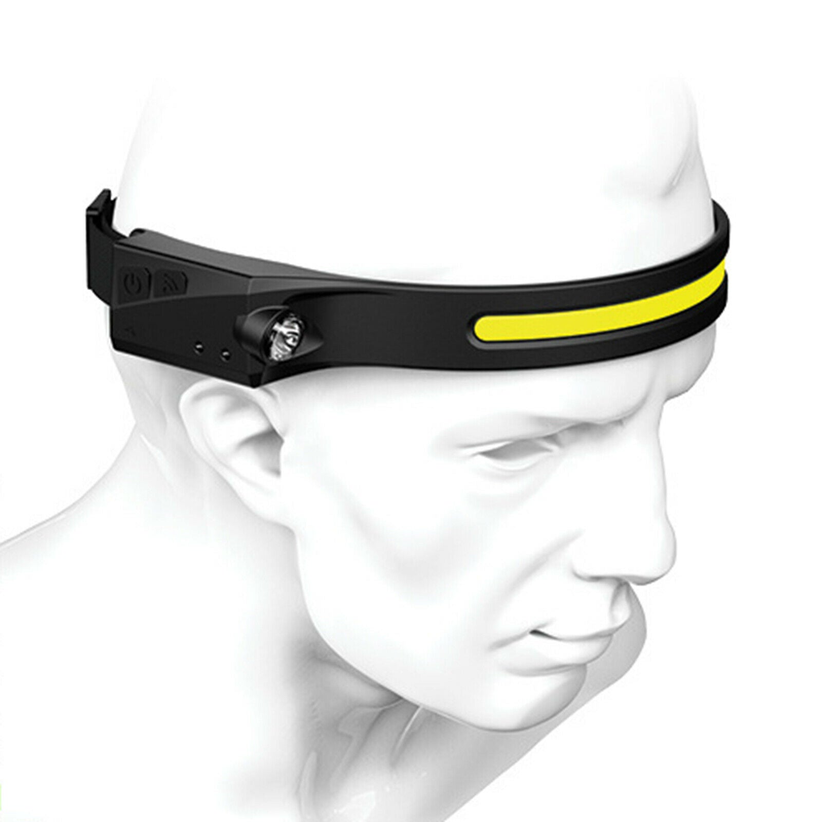 LED Headlamp Flashlight COB Headlight Battery Powered for Fishing, Running