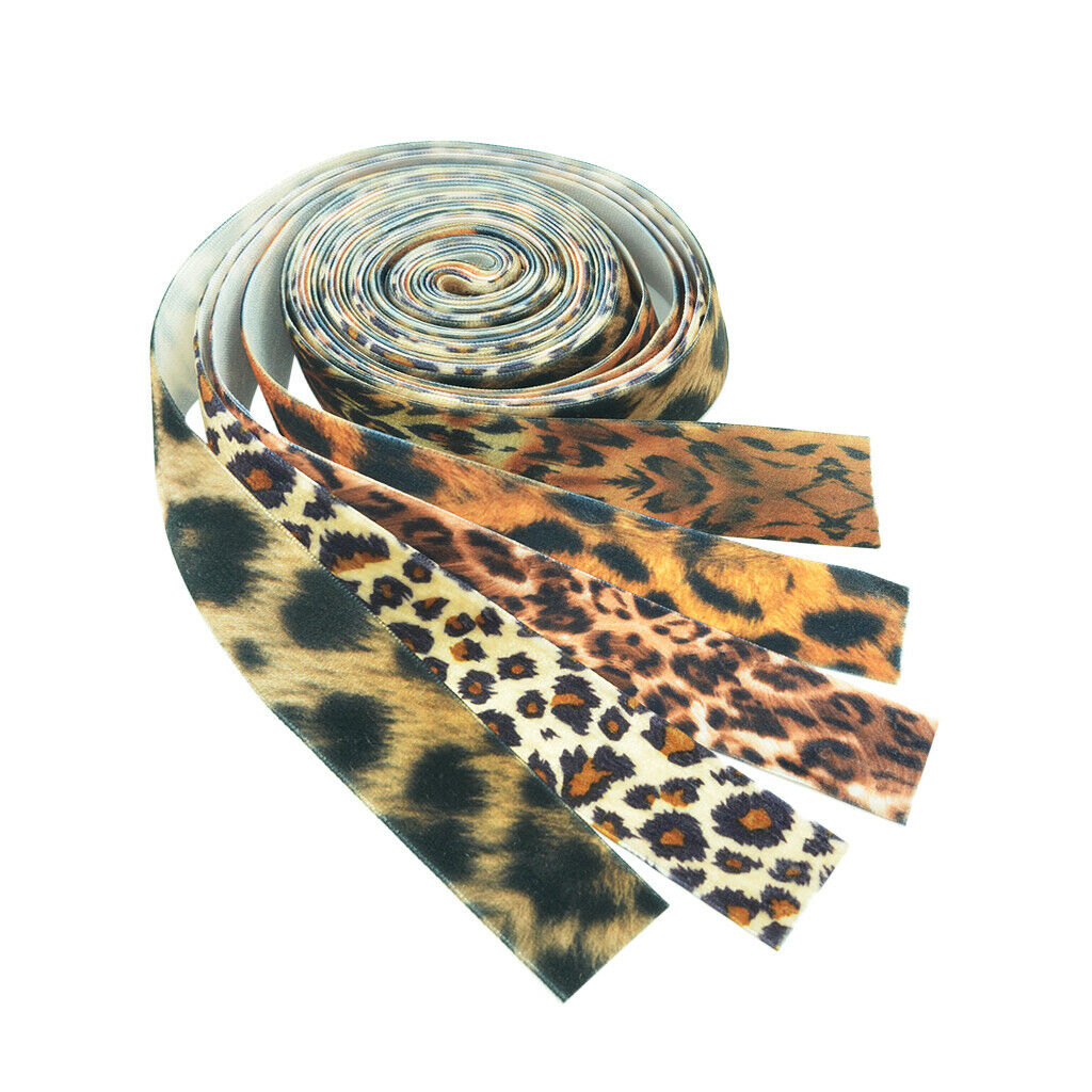 25mm 5 Yard Leopard Style Velvet Ribbon For Crafts Decoration Hair Accessory