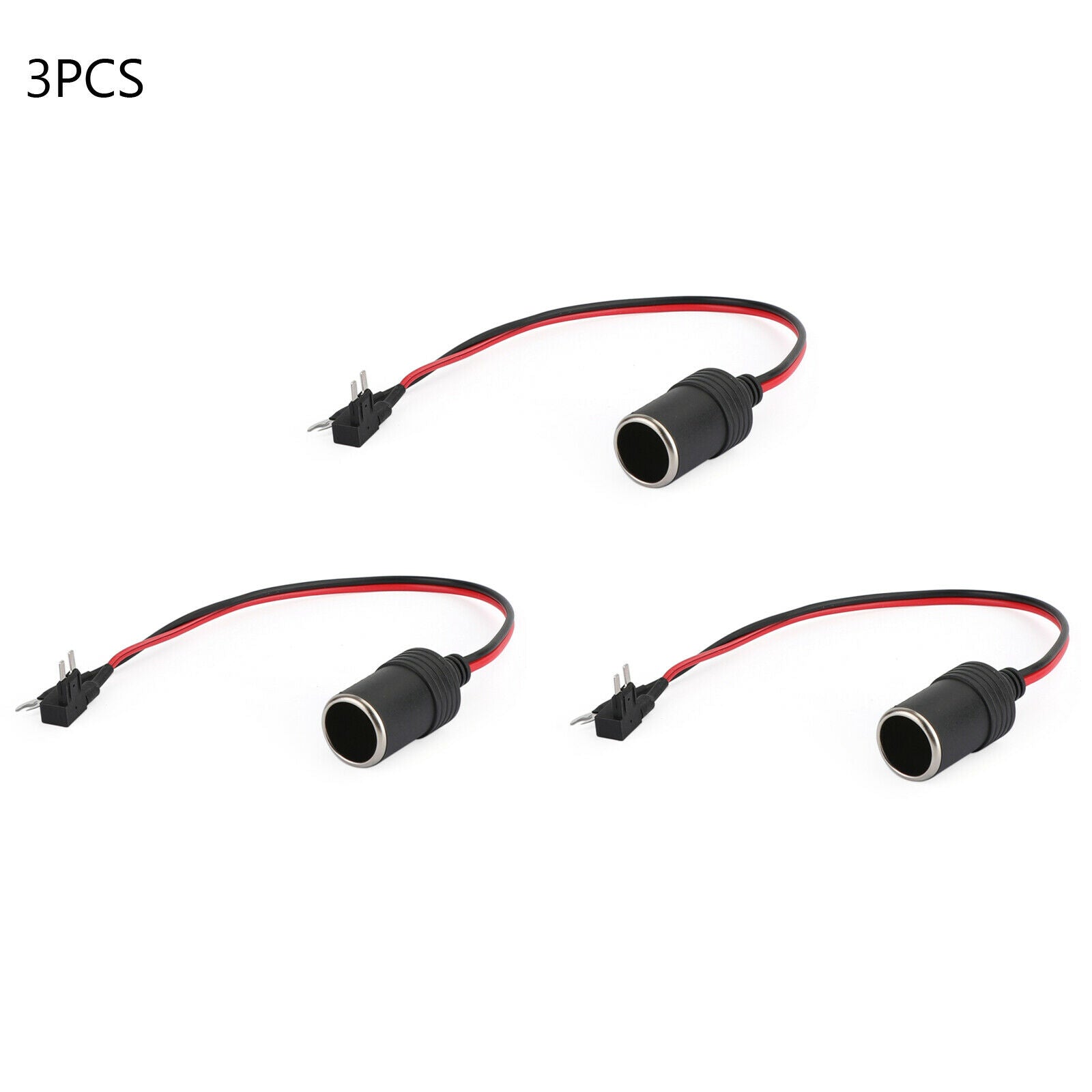3x Female Socket extension Plug Connector Adapter Small Size Pure Copper Cable