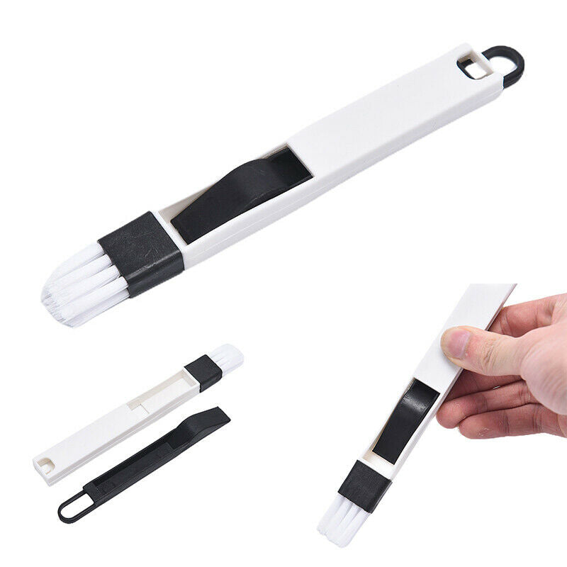 2IN1 Window Door Tracks Groove Clean Brush Dustpan Crevice Keyboard Bru.l8