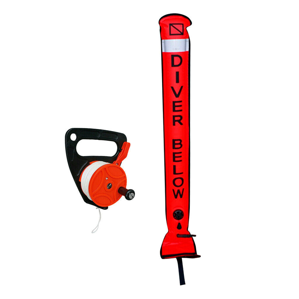 Scuba Diving Safety Sausage SMB Surface Marker Buoy & Dive Wreck Reel Line