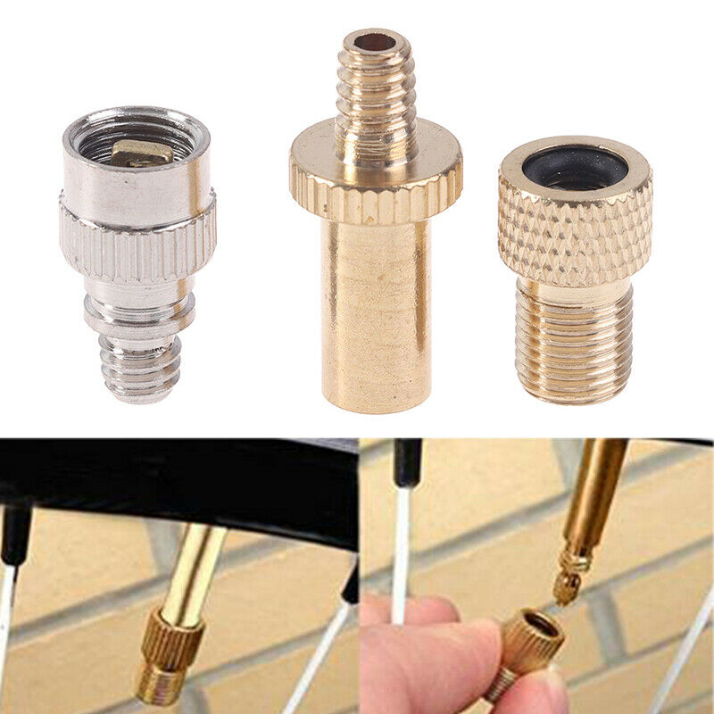 3pcs Bike Bicycle Presta to Schrader Valve Adapters Valve Extension Pump T L Tt
