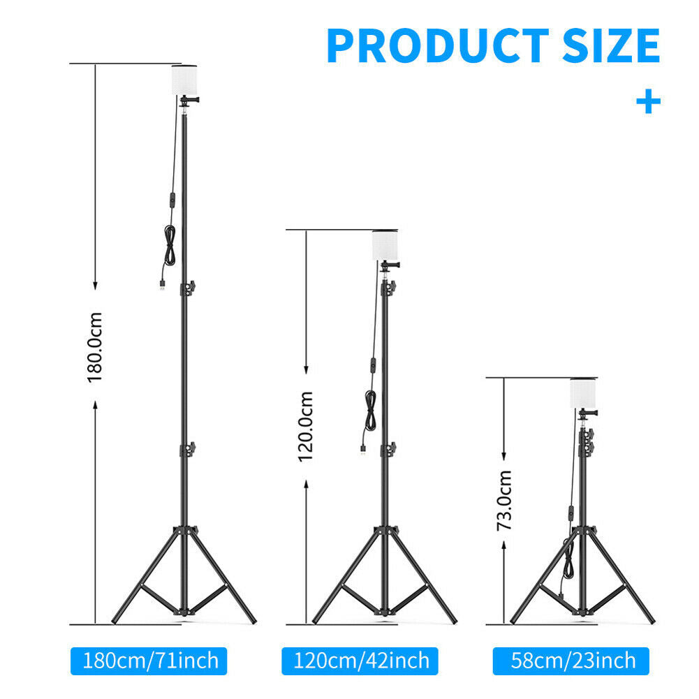 Portable Outdoor Tent Camping Light Tripod Bracket Stand Work Fishing Lamp @