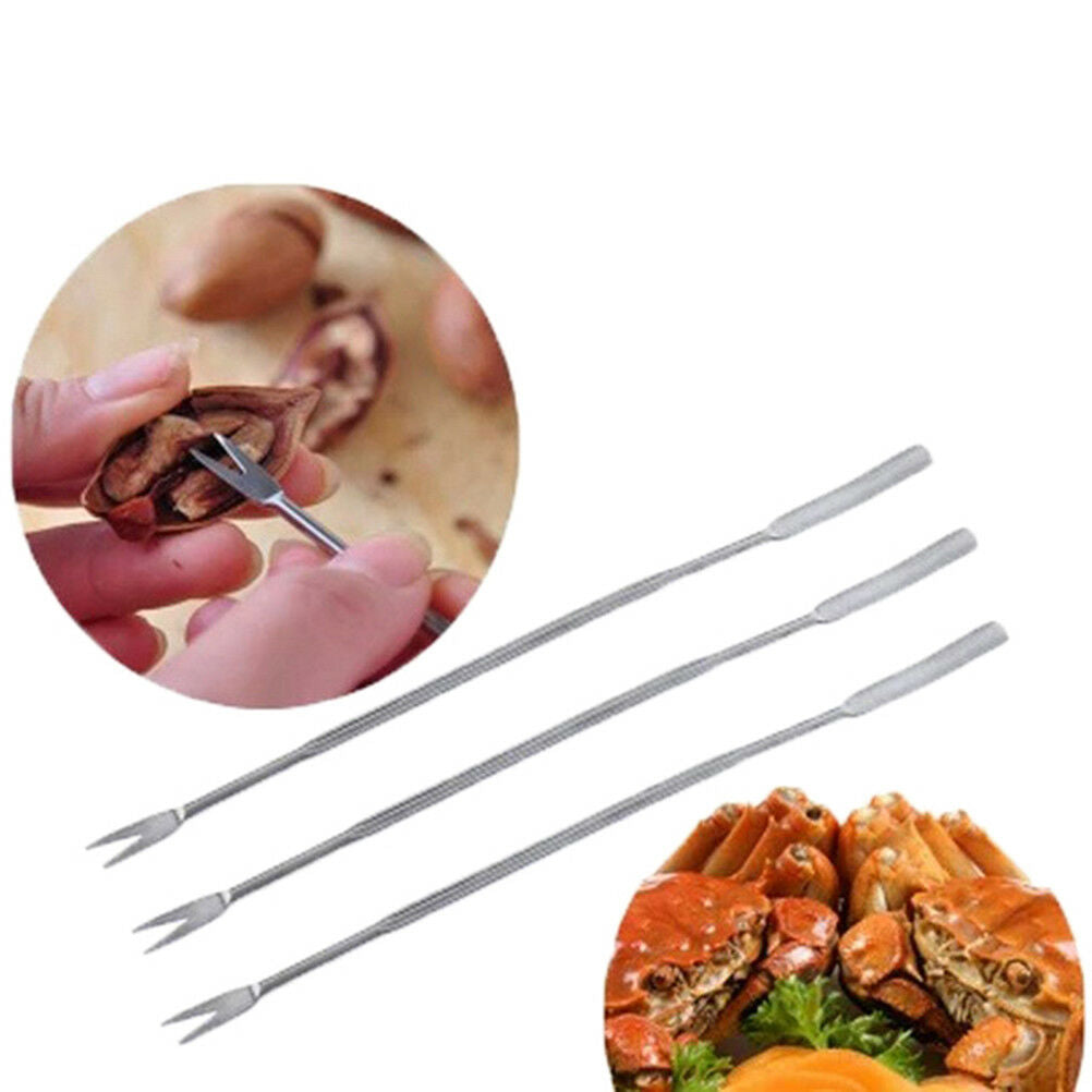 4X Stainless Steel Lobster Crab Needle Walnut Needle Fruit Fork Seafood Tools DD