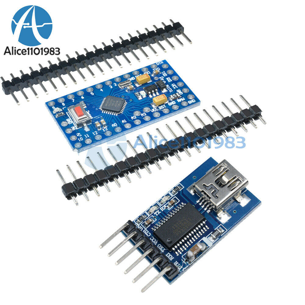 Pro Mini atmega328 5V 16M Arduino Compatible+FIDI FT232RL USB to Serial  Adapter