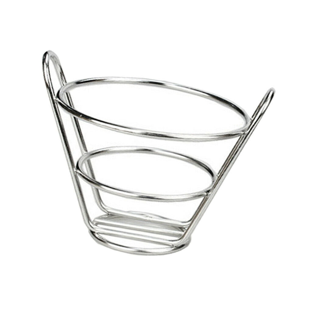 Chip Baskets Snack Holder Cone Stand Fries Serving Basket Stainless Kitchen
