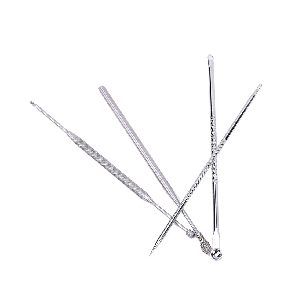 4x Blackhead Pimple Comedone Acne Extractor Remover Tool+Ear Wax Stick Ki.l8