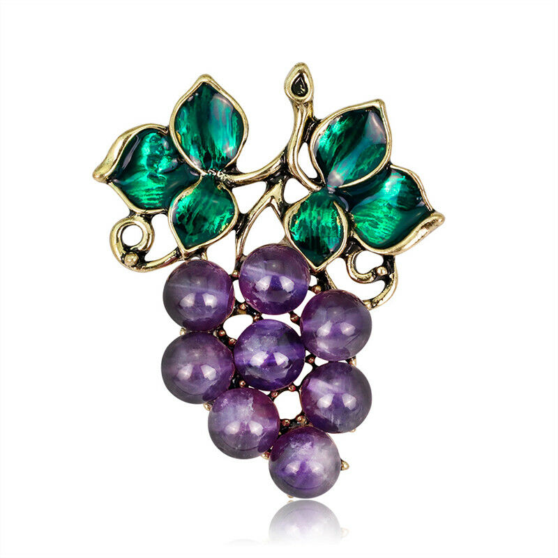 Purple Enamel Grape Brooch Pin Banquet Weddings Party Brooch Gifts Women .l8