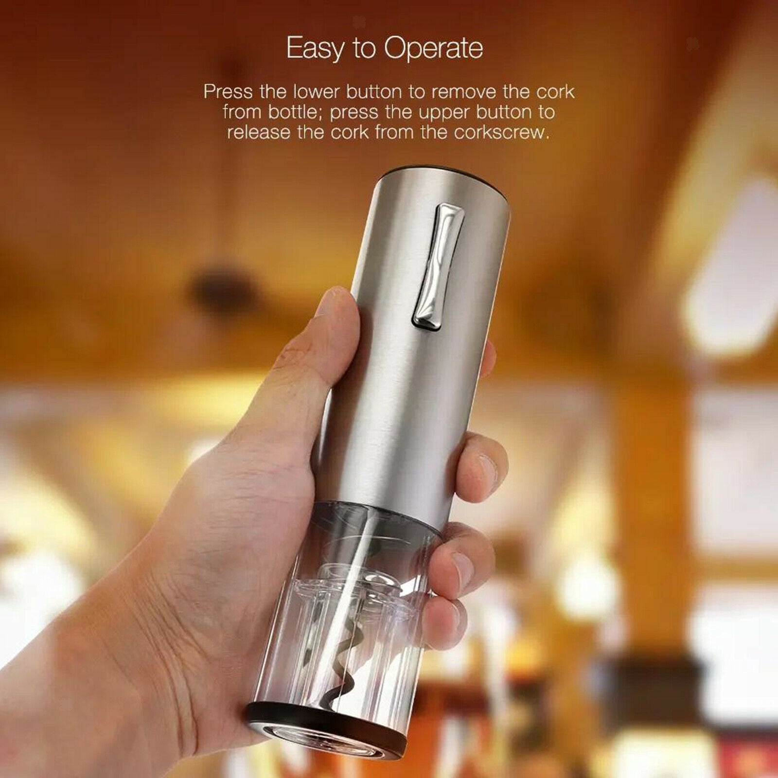 Electric Wine Opener Wine Bottle Corkscrew Opener Remove Tool One-Touch