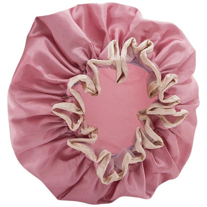 Double-Layer Shower Cap Women's Waterproof Hat Bathing Long Hair Bathing HeadgS9