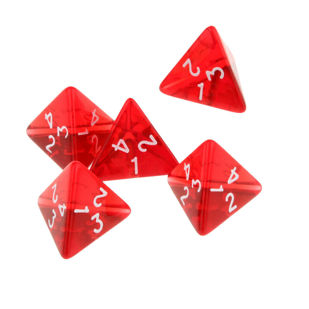 10 Pieces Acrylic Polyhedral Dice Four-sided Dices Game Set for D&D RPG Game