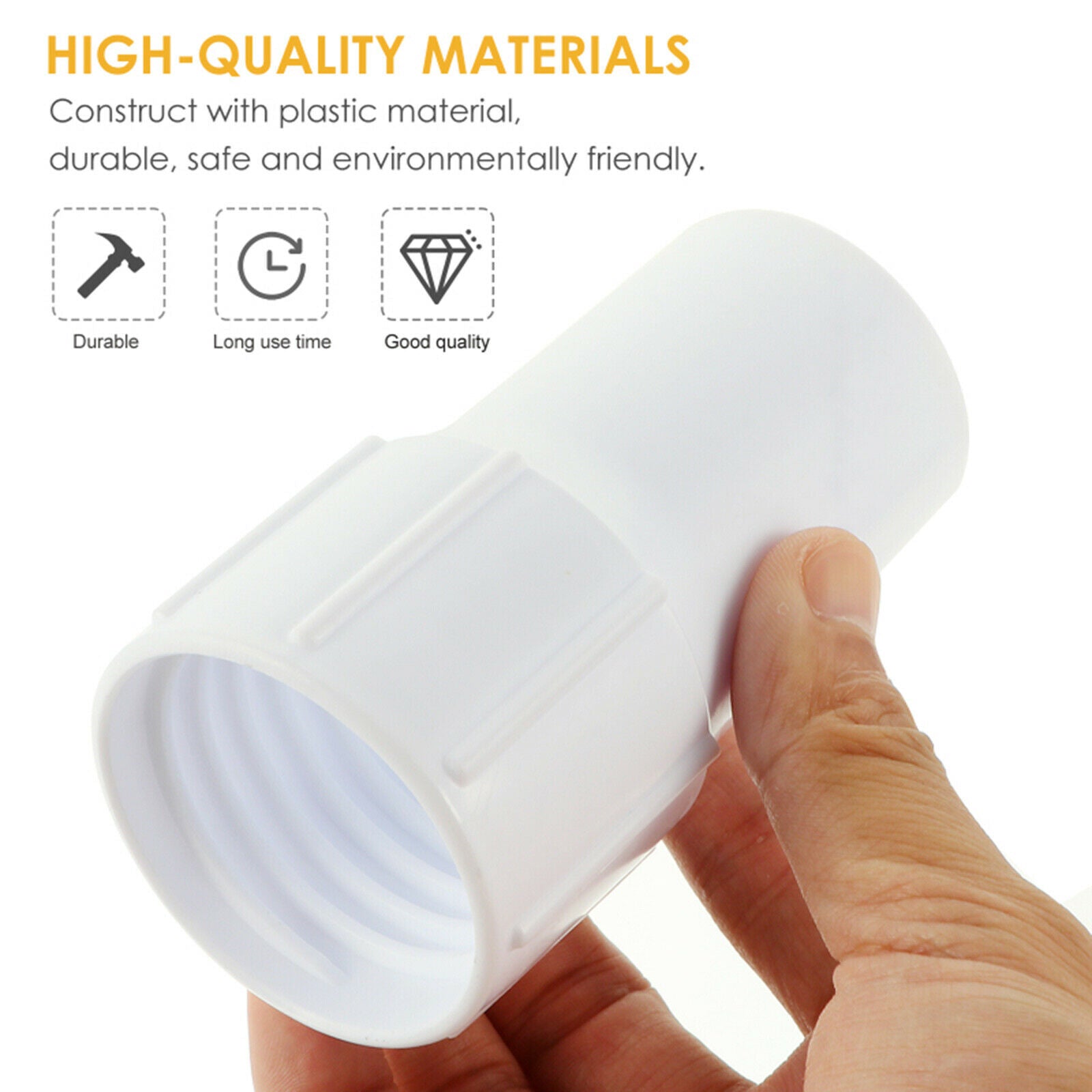 Swimming Pool Vacuum Hose Cuff End Head Threaded Pool Cleaning Premium White