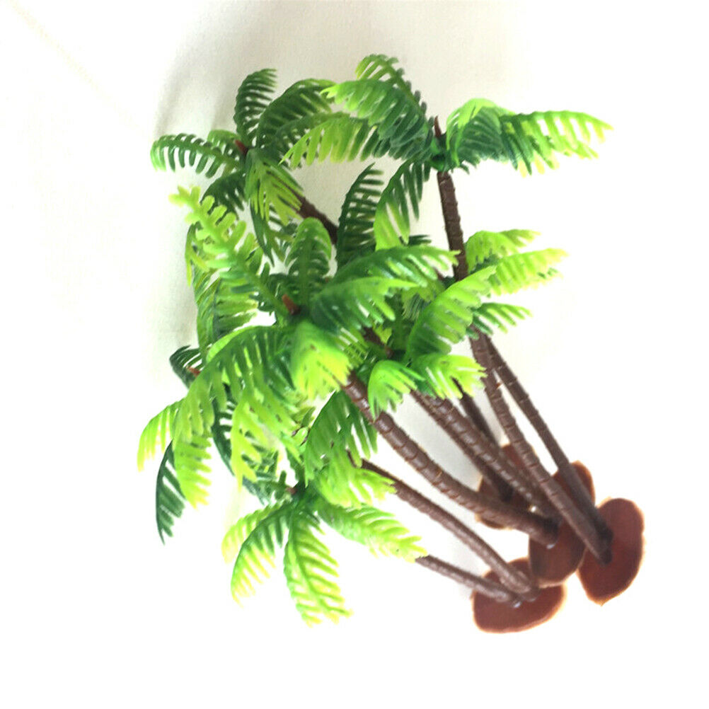 Mini Coconut Tree Plastic Green Water plants Aquarium Fish Tank plants Tt