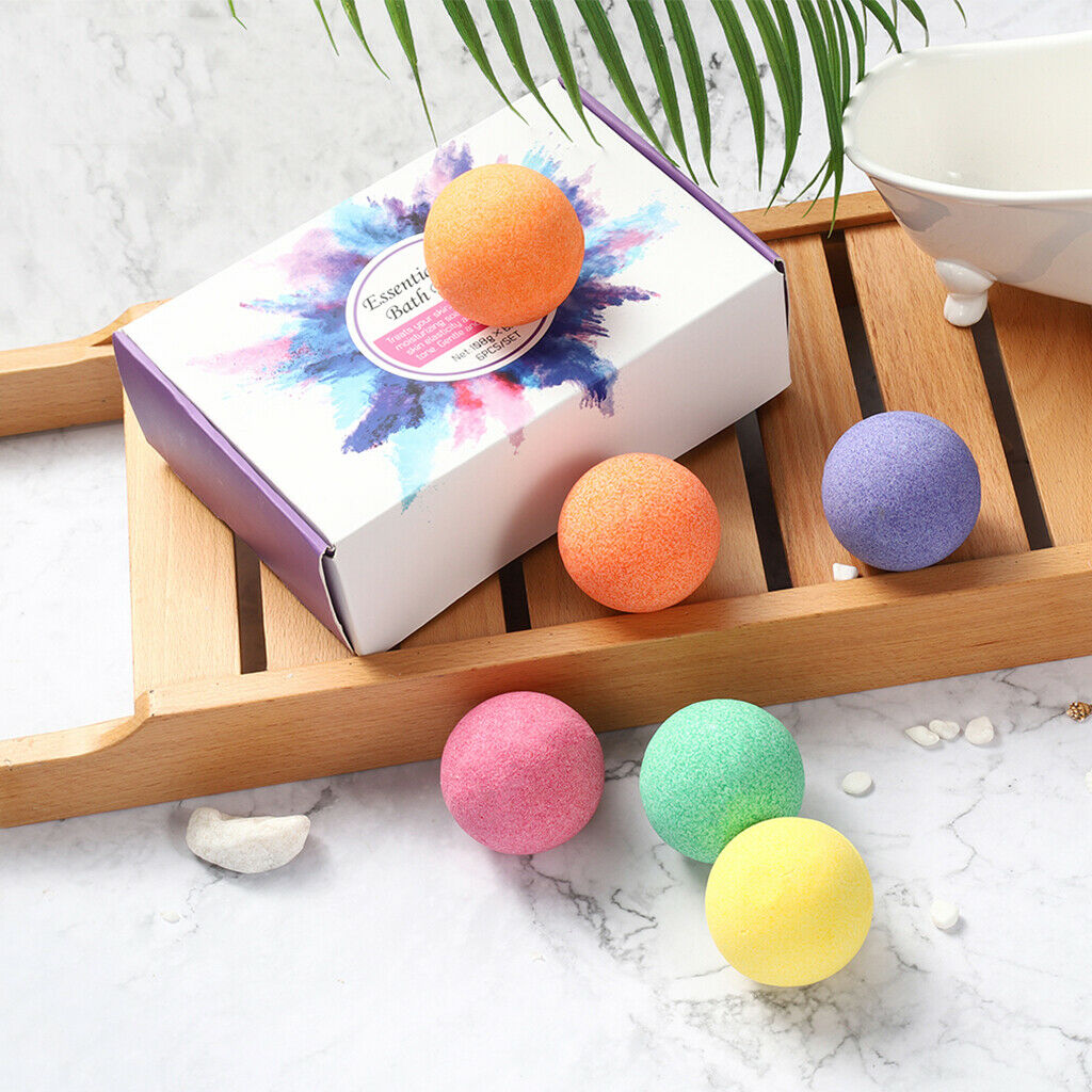 6 Pcs Bath Salt Bombs Balls Set for Bubble Spa Bath Moisture Body Scrub 01