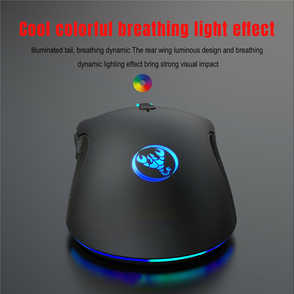 For HXSJ A883 USB Wired Gaming Mouse RGB Gamer Mice Mouses for Desktop Laptop