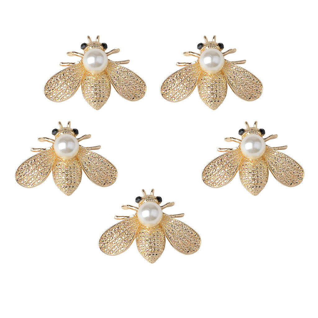5 pcs bee-shaped alloy crystal bead flatback decorative ornaments