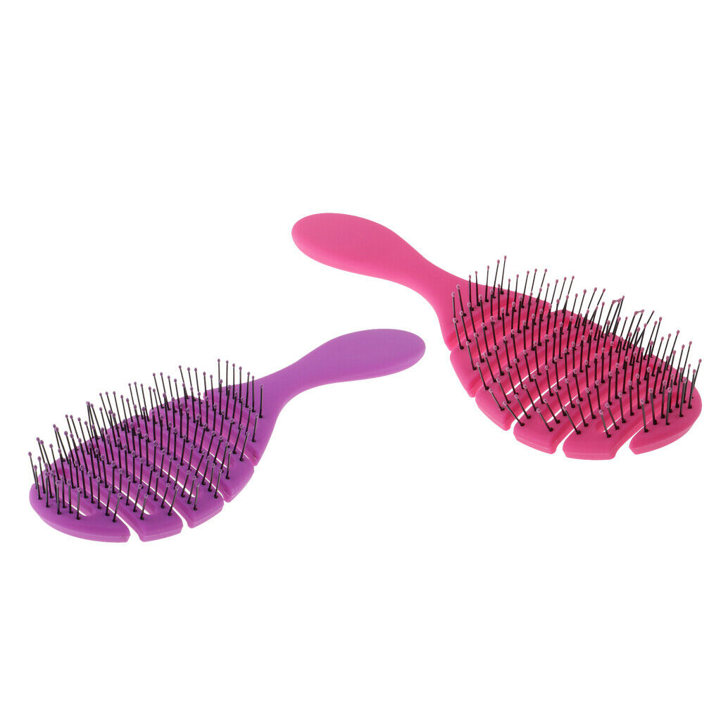 2PCS Anti-static Scalp Massage Hair Brush Comb for Curly Straight Hair Salon