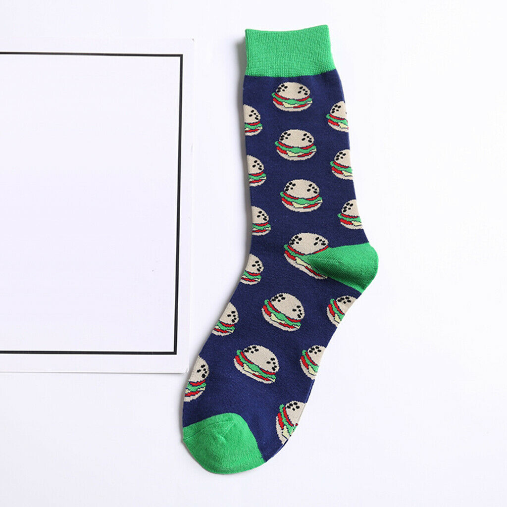 Womens Dress Socks Funny Colorful Crew Socks Cotton Novelty Socks Hamburger