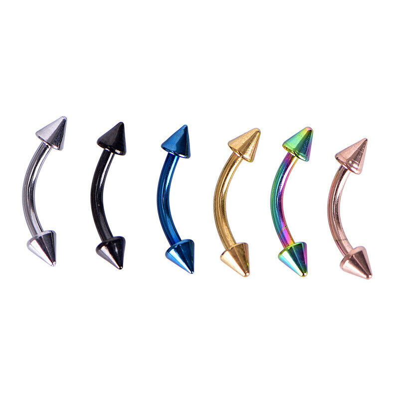 12Pcs/Set Curved Bar Barbell Ball Spike Tragus Eyebrow Lip Ring Body Pier.l8