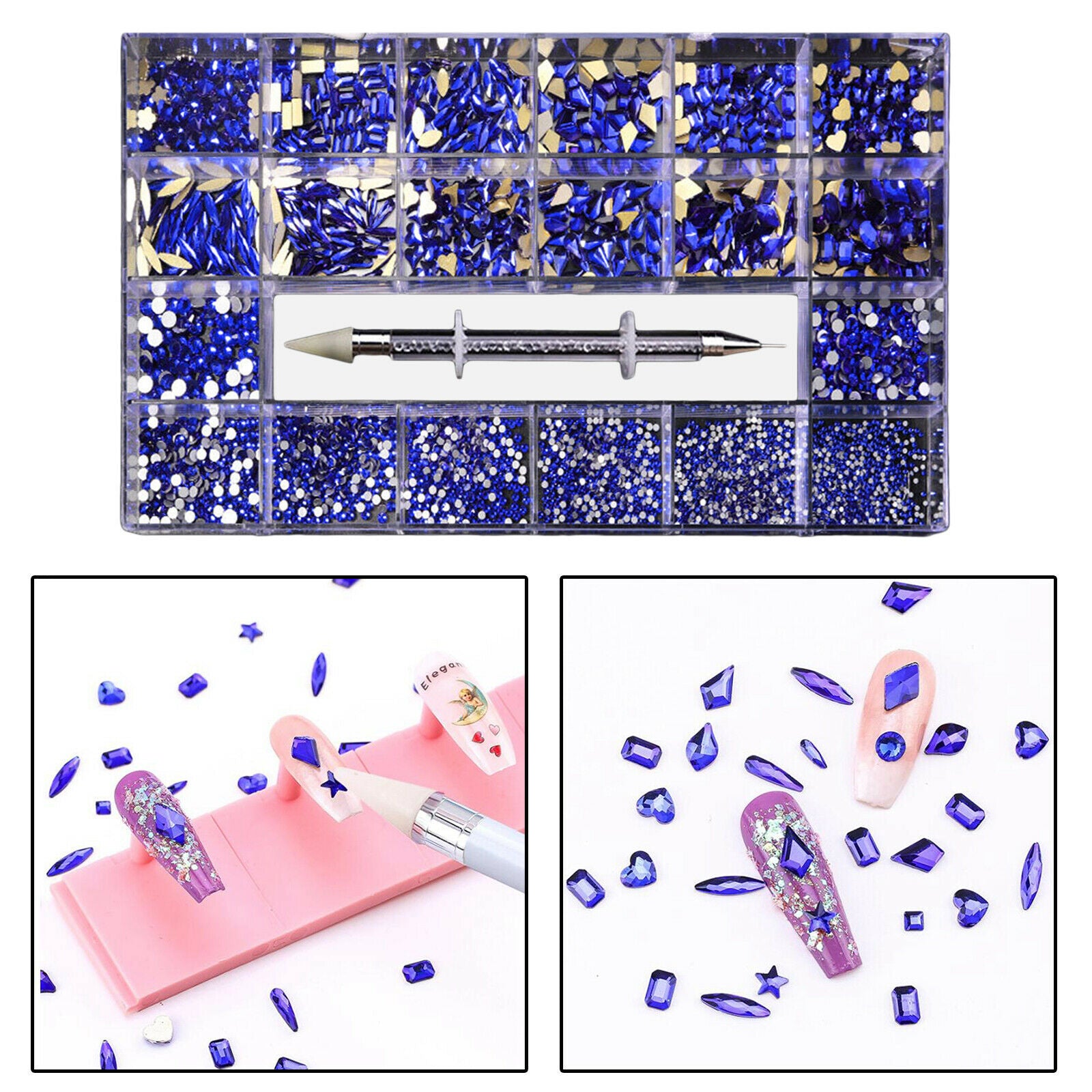 Nail Art Rhinestones Gems Diamonds Beads DIY Jewels Decoration Supplies