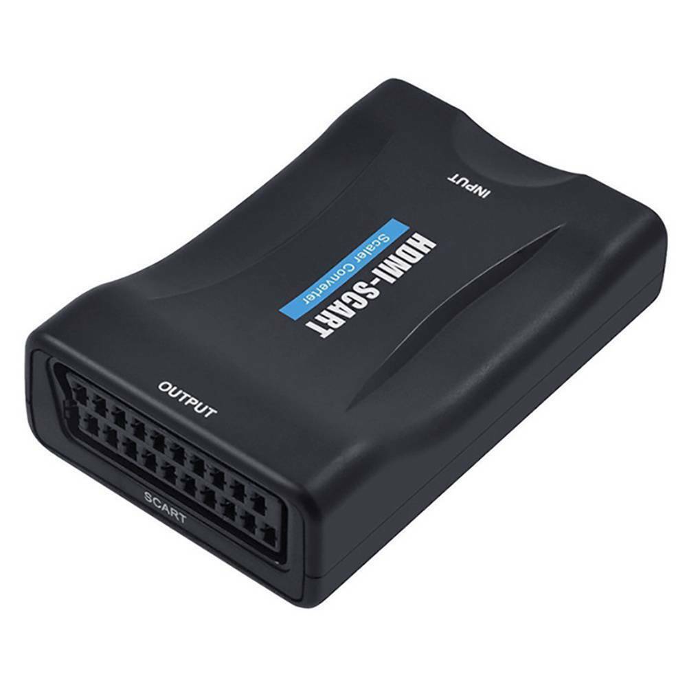 Black HDMI to SCART Adapter HD Video Audio Upscale Converter Cable TV DVD HDTV!