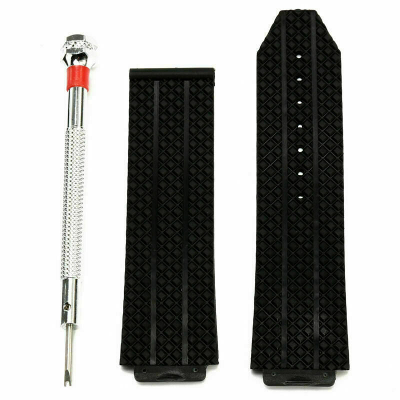 Repalcement 24mm Rubber Watch Strap Band For 44-45 H BIG BANG + SCREWDRIVER