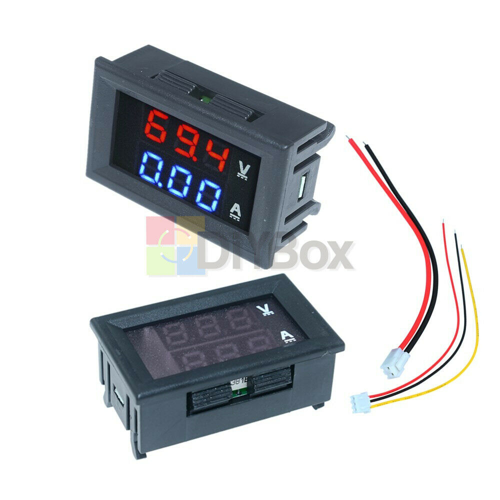 10PCS DC100 V10A Voltmeter Ammeter Blue & Red LED Amp Dual Digital Meter Gauge