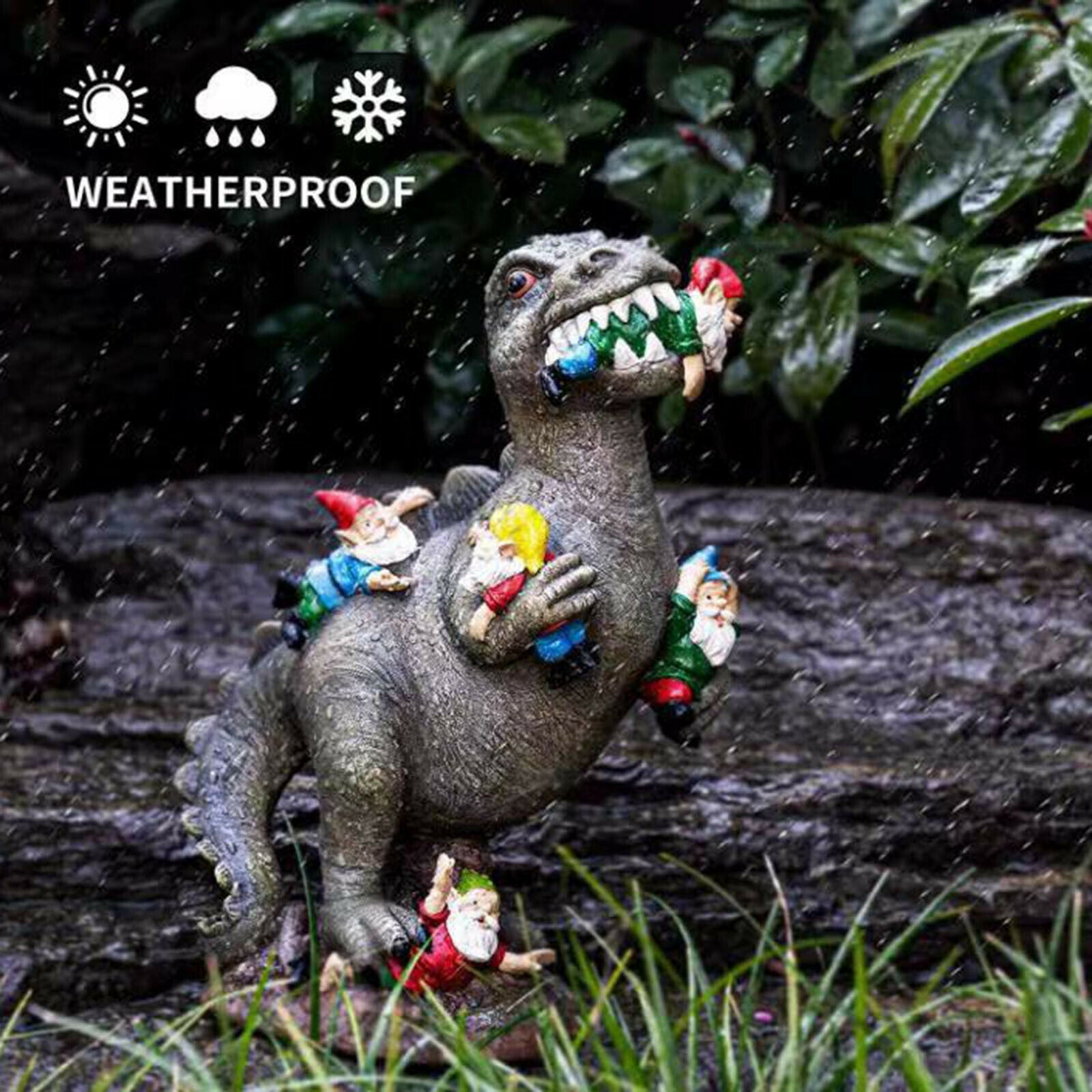 Garden Statue Lifelike Animal Dinosaur Sculpture Backyard Patio Indoor Decor