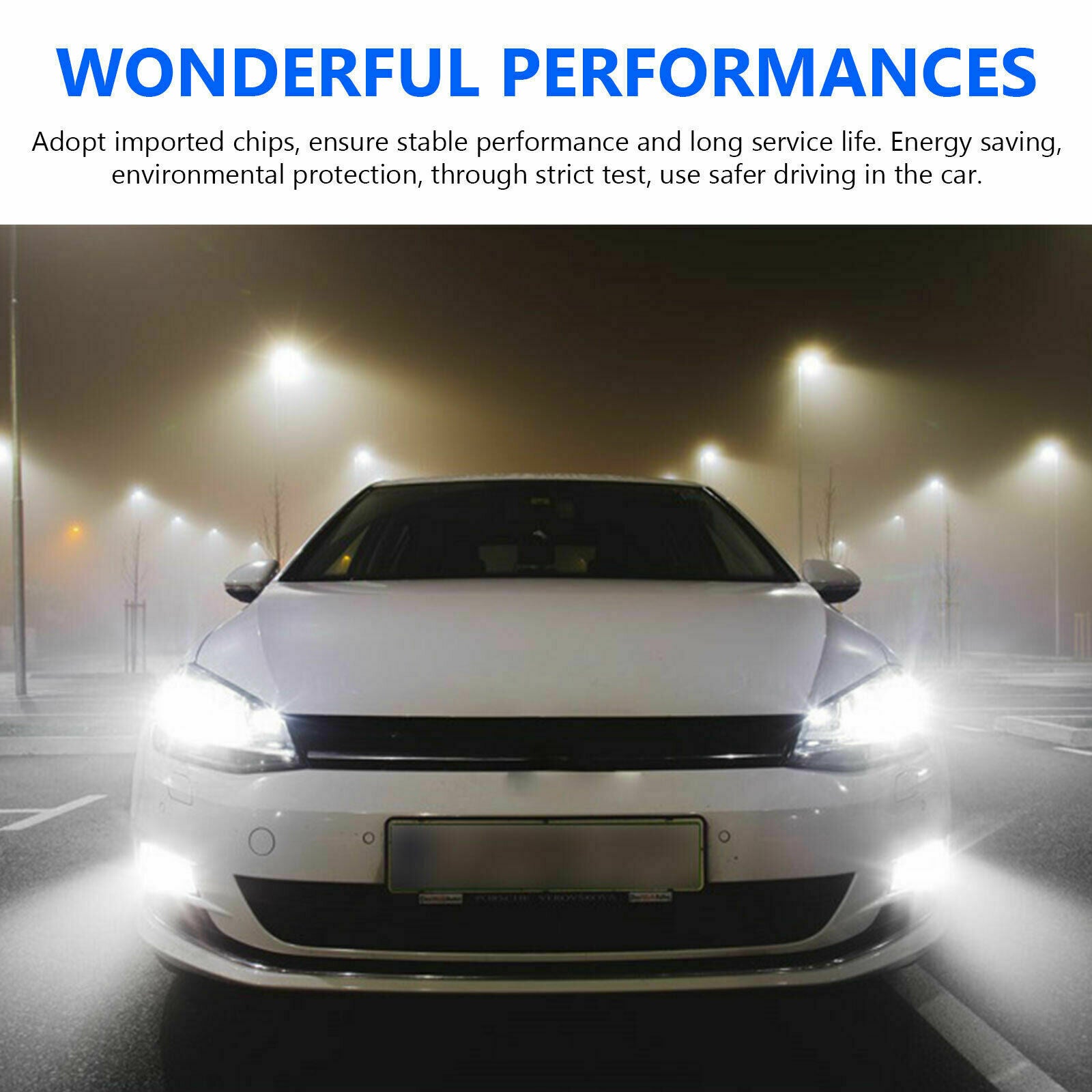 2PCS NEW H1 6000K Super White 55W CREE LED Headlight Bulbs Kit Fog Driving Light