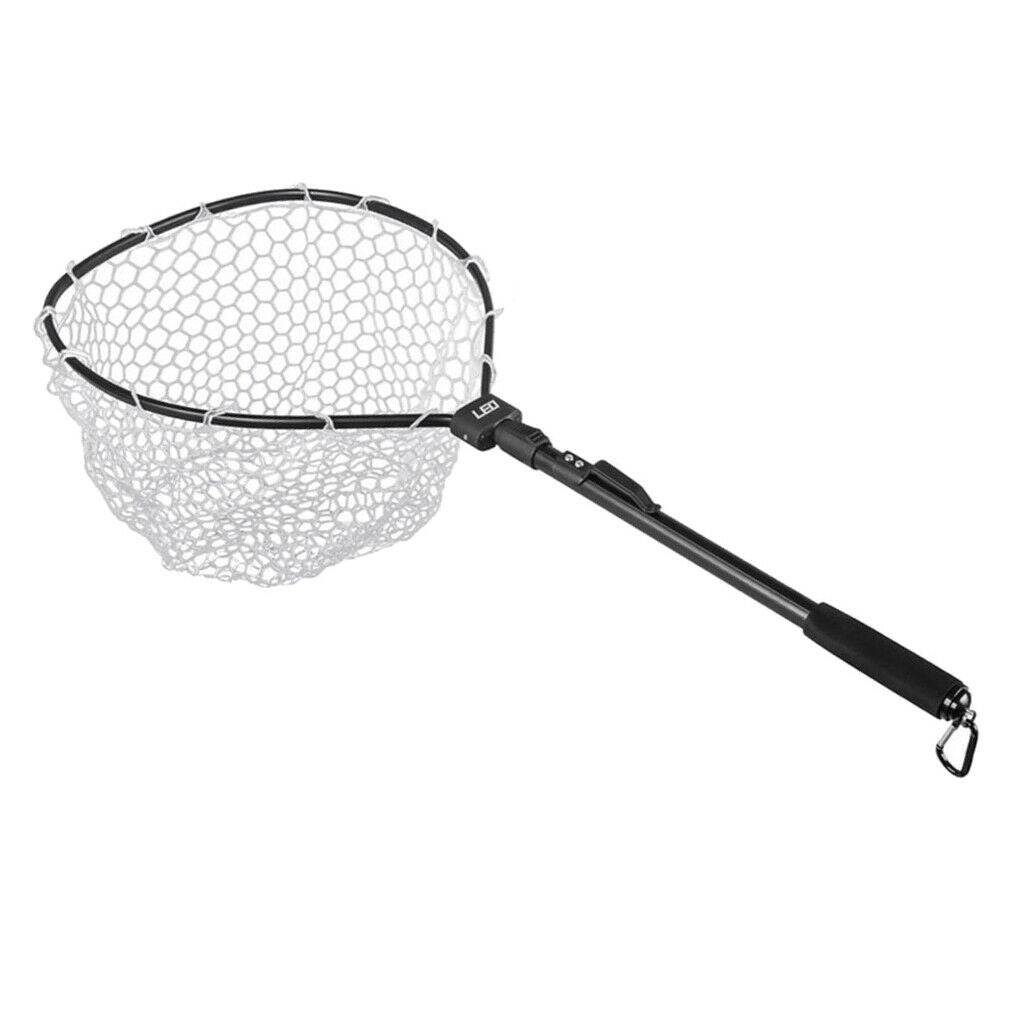 Premium Fishing Landing Net Telescopic Catch and Release Net &Foldable Pole