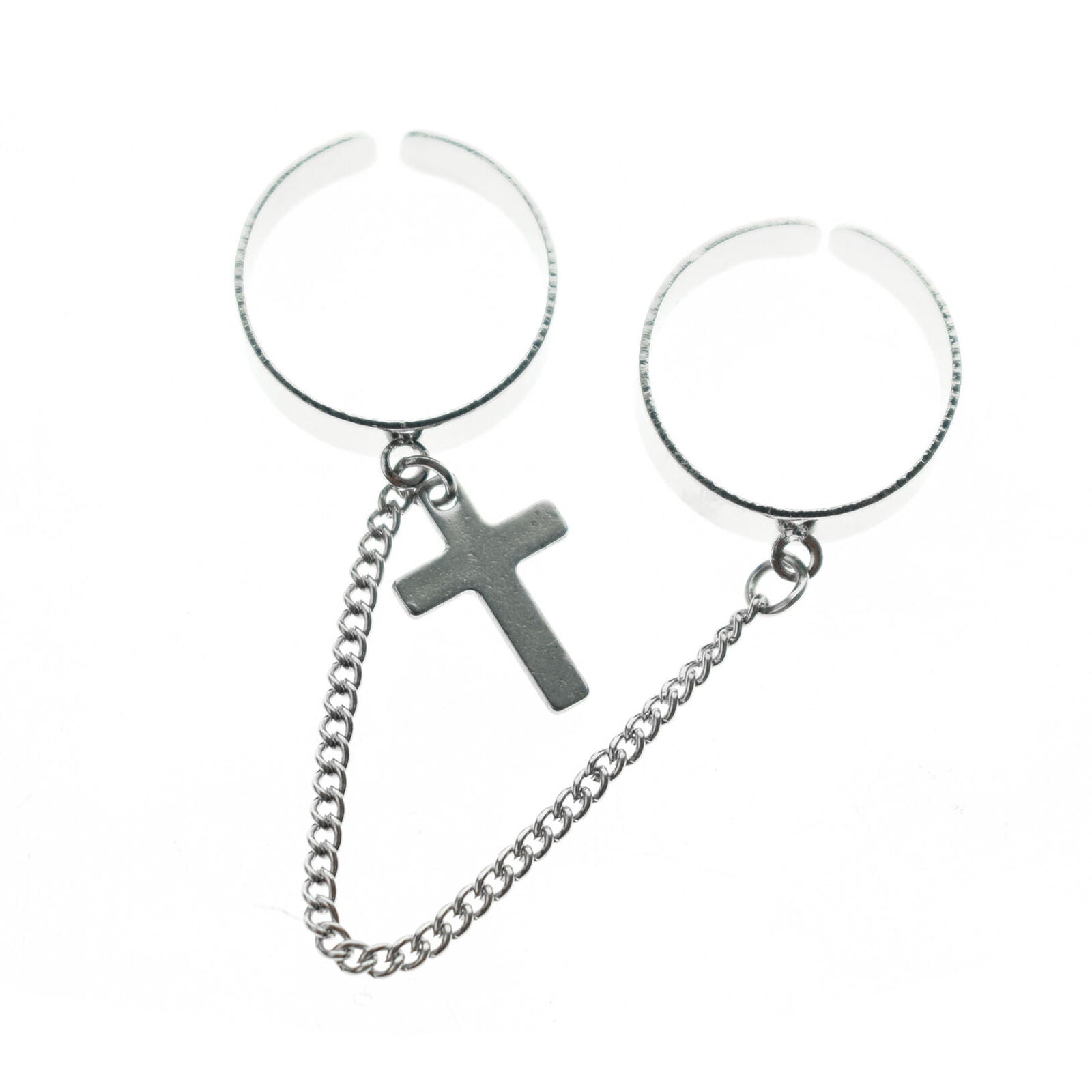 Punk Cross Adjustable Hip Pop Chain Joint Finger Ring Gothic Ring Jewelry