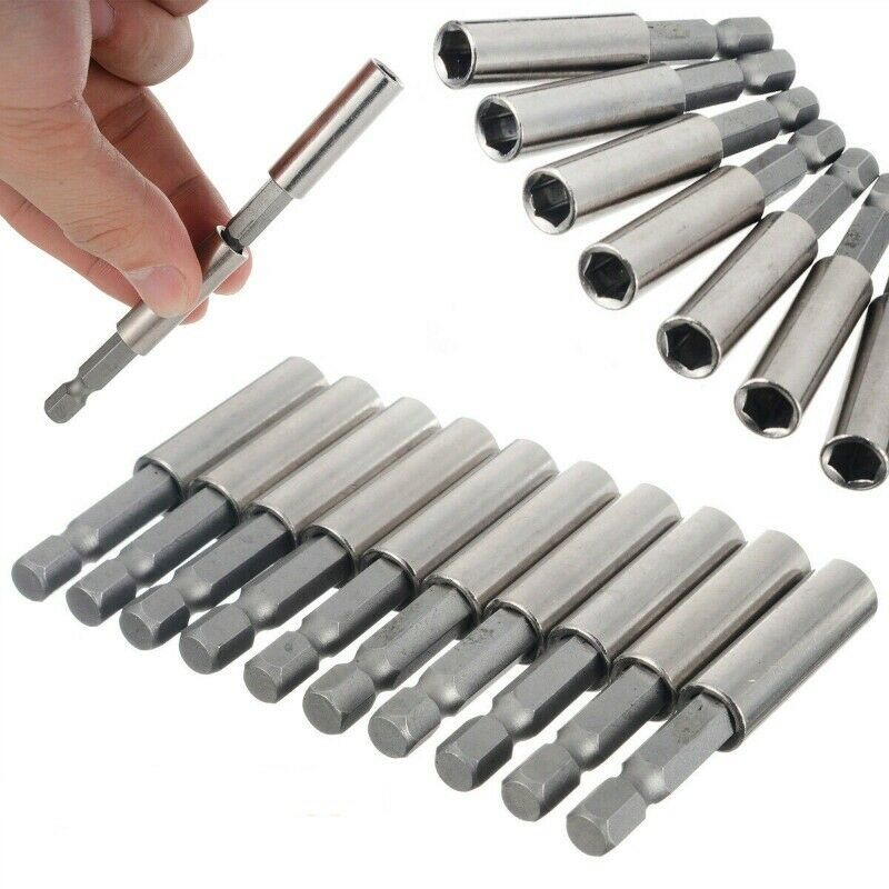5Pc Magnetic Screwdriver Extension Quick Release 1/4" Hex Shank Holder Drill Bit
