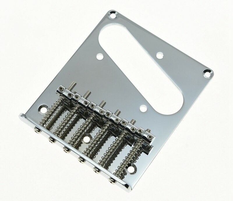 Tele Style Single Coil Guitar Bridge with 6 Barrel Saddles for Telecaster Chrome