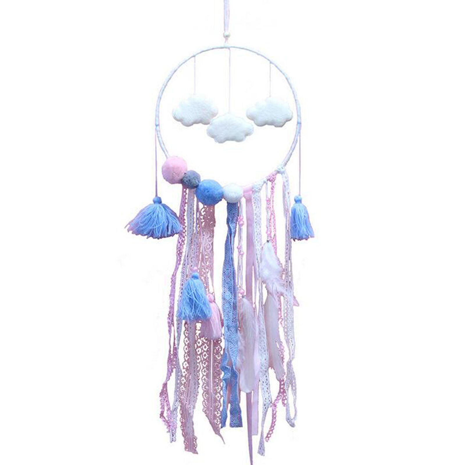 Pink Cloud LED Dream Catcher Baby Blue Pink Light up Room Decor Nursery Mobile