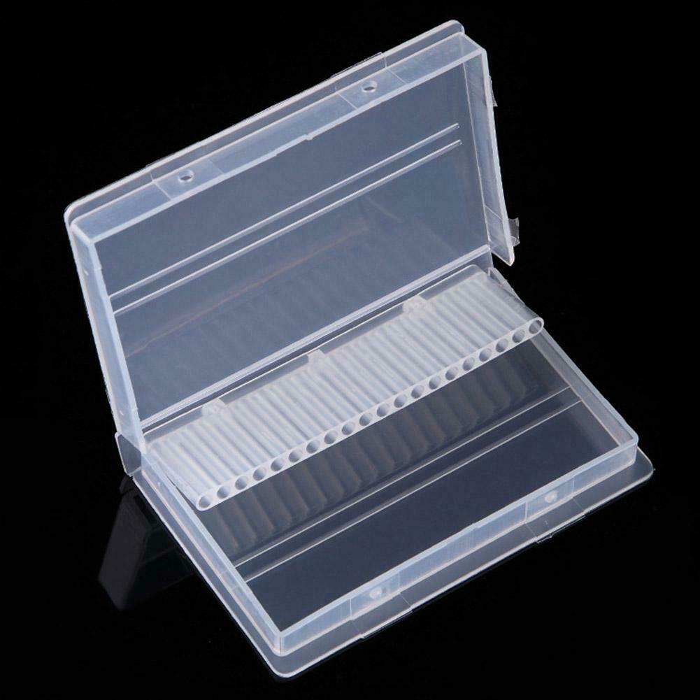 Nail Art 20 Holes Slots Drill Bit Holder Display Grinding Heads Storage Box @